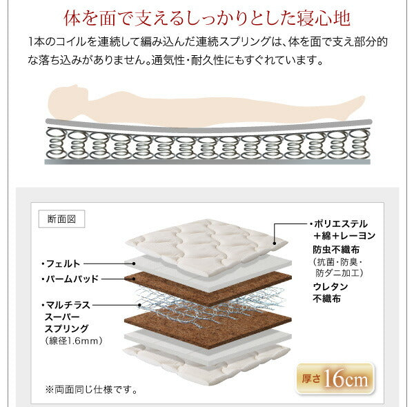 【新商品】組立設置付き モダンライト・棚・コンセント付きデザインフロアローベッド Makati マカティ マルチラススーパースプリングマットレス付き ダブル 送料無料