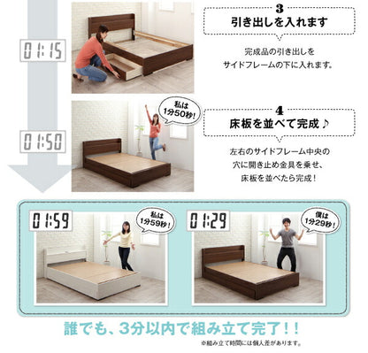 工具いらずの組み立て・分解簡単収納ベッド Lacomita ラコミタ ボンネルコイルマットレス付き シングル 送料無料