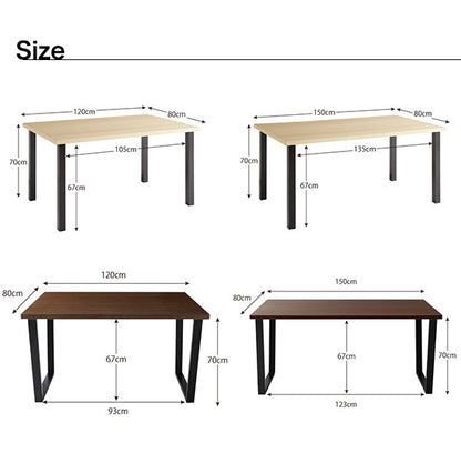 【新商品】組立設置付き 天然木天板 スチール脚 モダンデザインテーブル Gently ジェントリー ブラウン ストレート脚 W150 送料無料