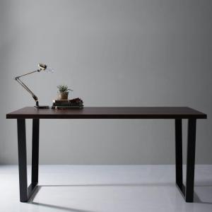 【新商品】組立設置付き 天然木天板 スチール脚 モダンデザインテーブル Gently ジェントリー ブラウン V字脚 W150 送料無料