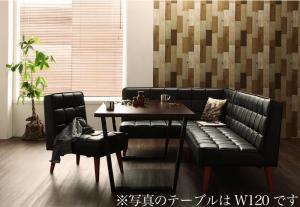 ヴィンテージスタイル・リビングダイニングセット CISCO シスコ 4点セット(テーブル+ソファ1脚+アームソファ1脚+チェア1脚) 左アーム W150 送料無料