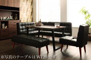 ヴィンテージスタイル・リビングダイニングセット CISCO シスコ 5点セット(テーブル+ソファ1脚+アームソファ1脚+チェア1脚+ベンチ1脚) 左アーム W150 送料無料