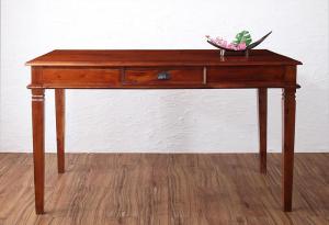 【新商品】天然木マホガニー材アンティーク調アジアンダイニングシリーズ RADOM ラドム ダイニングテーブル W130 送料無料