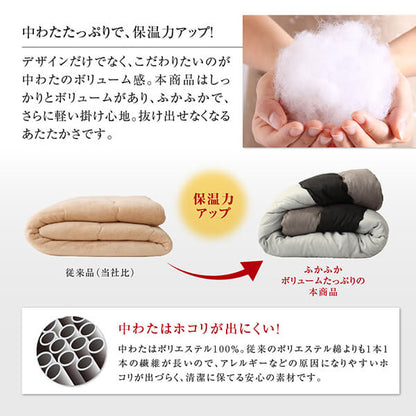 【新商品】スウェード調パッチワークこたつ布団 tsudoi ツドイ 掛布団&amp;敷布団2点セット 6尺長方形(90×180cm)天板対応 送料無料