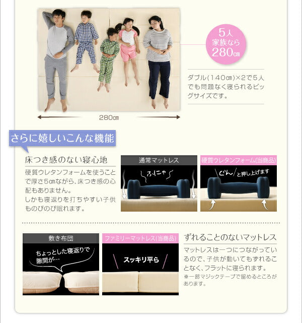 ソファになるから収納いらず 3サイズから選べる家族で寝られるマットレス ワイドK280 送料無料