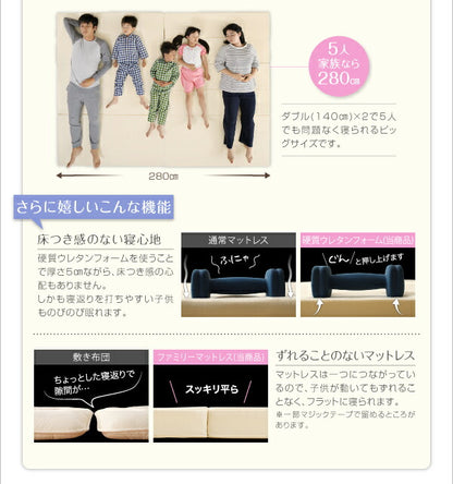 ソファになるから収納いらず 3サイズから選べる家族で寝られるマットレス ワイドK200 送料無料