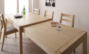 【新商品】組立設置付き 無段階で広がる スライド伸縮テーブル ダイニングセット AdJust アジャスト ダイニングテーブル W120-200 送料無料