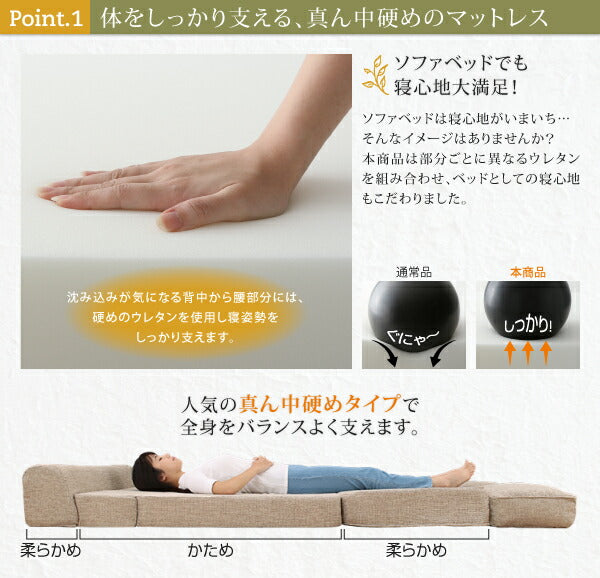 腰をしっかり支える スペース活用3WAYコンパクトフロアソファベッド Ernee エルネ 幅120cm 送料無料