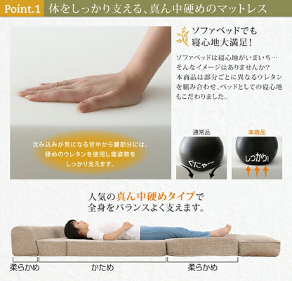 腰をしっかり支える スペース活用3WAYコンパクトフロアソファベッド Ernee エルネ 幅120cm 送料無料