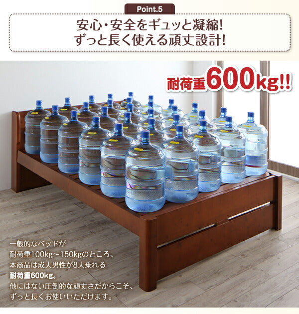 家族の成長に合わせて高さ調節できる頑丈すのこファミリーベッド SEIVISAGE セイヴィサージュ スタンダードボンネルコイルマットレス付き ワイドK200 送料無料