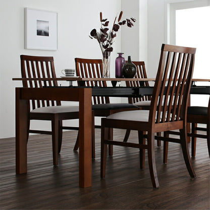 【新商品】組立設置付き 天然木ウォールナット材 ハイバックチェア ダイニング Austin オースティン 5点セット(テーブル+チェア4脚) W140-240 送料無料