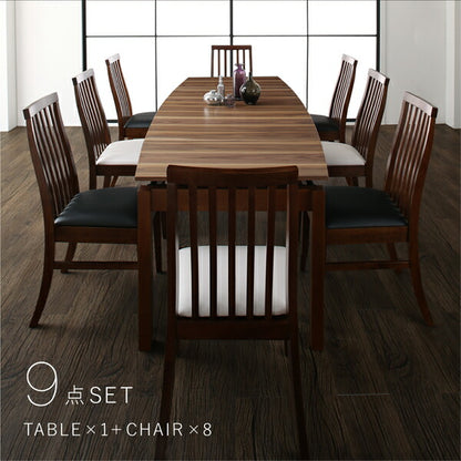 【新商品】組立設置付き 天然木ウォールナット材 ハイバックチェア ダイニング Austin オースティン 4点セット(テーブル+チェア2脚+ベンチ1脚) W140-240 送料無料