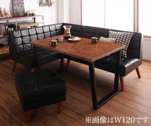 【新商品】古木風 ヴィンテージ カフェスタイル リビングダイニング TOLD トルド 4点セット(テーブル+ソファ1脚+アームソファ1脚+スツール1脚) 左アーム W150 送料無料