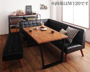 古木風 ヴィンテージ カフェスタイル リビングダイニング TOLD トルド 4点セット(テーブル+ソファ1脚+アームソファ1脚+ベンチ1脚) 左アーム W150 送料無料