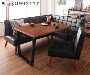 古木風 ヴィンテージ カフェスタイル リビングダイニング TOLD トルド 4点セット(テーブル+ソファ1脚+アームソファ1脚+チェア1脚) 右アーム W150 送料無料