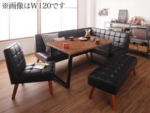 古木風 ヴィンテージ カフェスタイル リビングダイニング TOLD トルド 5点セット(テーブル+ソファ1脚+アームソファ1脚+チェア1脚+ベンチ1脚) 右アーム W150 送料無料