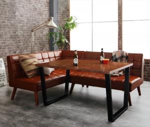 【新商品】組立設置付き 古木風 ヴィンテージ アメリカンスタイル リビングダイニング 99 ダブルナイン 3点セット(テーブル+2Pソファ1脚+アームソファ1脚) 左アーム W120 送料無料