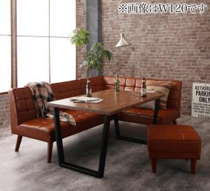 【新商品】組立設置付き 古木風 ヴィンテージ アメリカンスタイル リビングダイニング 99 ダブルナイン 4点セット(テーブル+ソファ1脚+アームソファ1脚+スツール1脚) 右アーム W150 送料無料