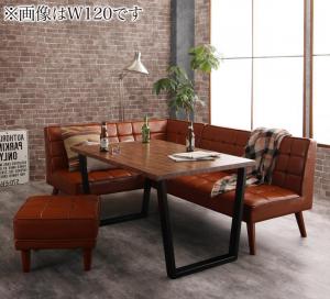 【新商品】組立設置付き 古木風 ヴィンテージ アメリカンスタイル リビングダイニング 99 ダブルナイン 4点セット(テーブル+ソファ1脚+アームソファ1脚+スツール1脚) 左アーム W150 送料無料