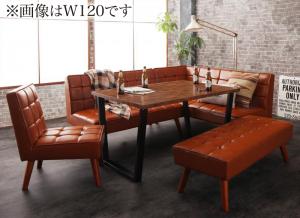 【新商品】組立設置付き 古木風 ヴィンテージ アメリカンスタイル リビングダイニング 99 ダブルナイン 5点セット(テーブル+ソファ1脚+アームソファ1脚+チェア1脚+ベンチ1脚) 右アーム W150 送料無料