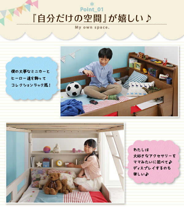 【新商品】子どもが喜ぶ・棚・コンセント付きロータイプ二段ベッド myspa マイスペ 専用別売品(2段ベッド用パッド＆シーツ2点セット) 1個 シングル 送料無料