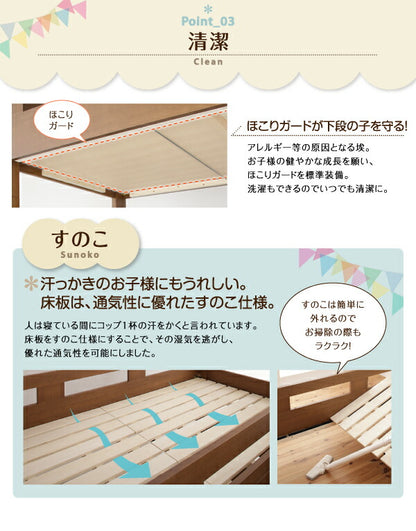 【新商品】子どもが喜ぶ・棚・コンセント付きロータイプ二段ベッド myspa マイスペ 専用別売品(2段ベッド用パッド＆シーツ2点セット) 2個 シングル 送料無料
