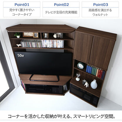 【新商品】ハイタイプコーナーテレビボード ガイド Guide 2点セット(テレビボード+キャビネット) 送料無料