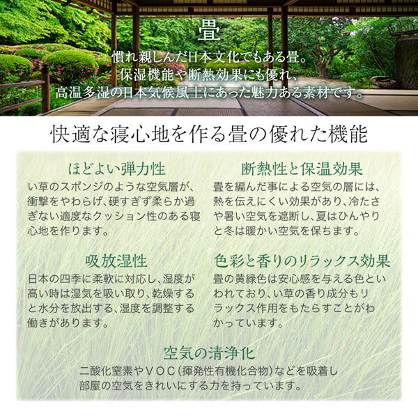 組立設置付 くつろぎの和空間をつくる日本製大容量収納ガス圧式跳ね上げ畳ベッド 涼香 リョウカ 中国産畳 シングル 深さラージ 送料無料