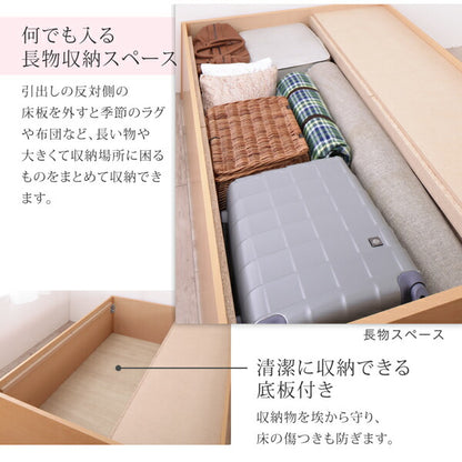 組立設置付 国産 清潔すのこ ヘッドレスチェストベッド Renitsa レニツァ 薄型抗菌国産ポケットコイルマットレス付き セミダブル 送料無料