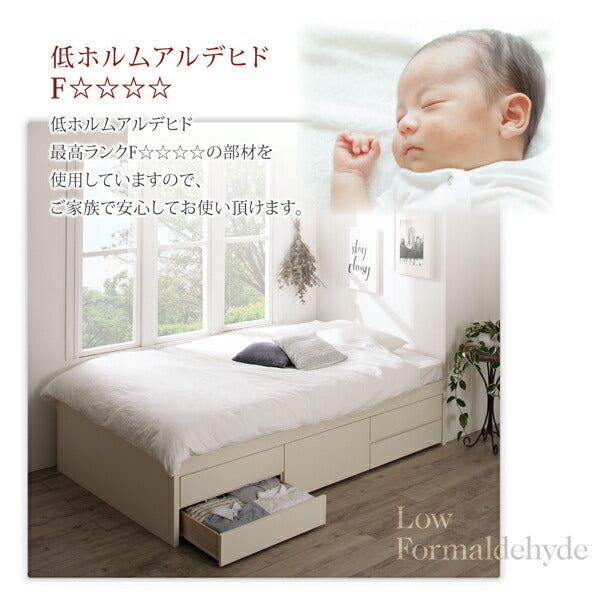 組立設置付 国産 清潔すのこ ヘッドレスチェストベッド Renitsa レニツァ 薄型抗菌国産ポケットコイルマットレス付き セミダブル 送料無料