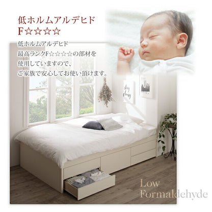 組立設置付 国産 清潔すのこ ヘッドレスチェストベッド Renitsa レニツァ 薄型抗菌国産ポケットコイルマットレス付き セミダブル 送料無料