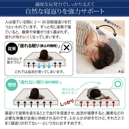 【新商品】テイジン V-Lap使用 日本製 体圧分散で腰にやさしい 朝の目覚めを考えた超軽量・高弾力敷布団 ダブル 送料無料