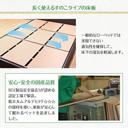 【新商品】親子で寝られる棚・コンセント付きレザー連結ベッド Familiena ファミリーナ 国産ポケットコイルマットレス付き ダブル 送料無料