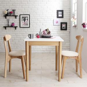 【新商品】組立設置付き カワイイテイスト ダイニング Lauren ローレン 3点セット(テーブル+チェア2脚) W68 送料無料