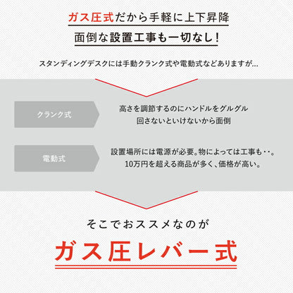 【新商品】ワンタッチで高さが変えられる スタンディングデスクセット GROWTHER グローサー オフィスチェア 1脚 送料無料