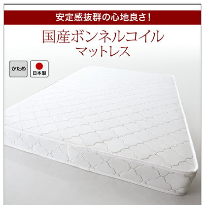 【新商品】棚・コンセント付きレザーすのこベッド Ivan イヴァン 国産ボンネルコイルマットレス付き シングル 送料無料
