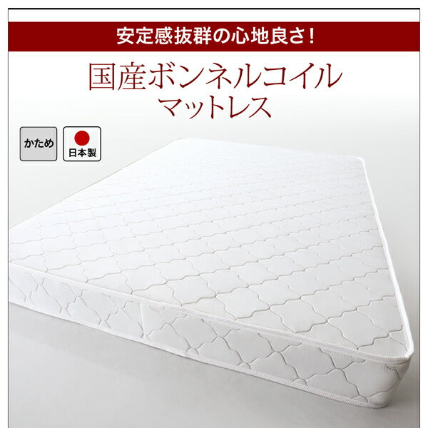 【新商品】棚・コンセント付きレザーすのこベッド Ivan イヴァン 国産ボンネルコイルマットレス付き ダブル 送料無料