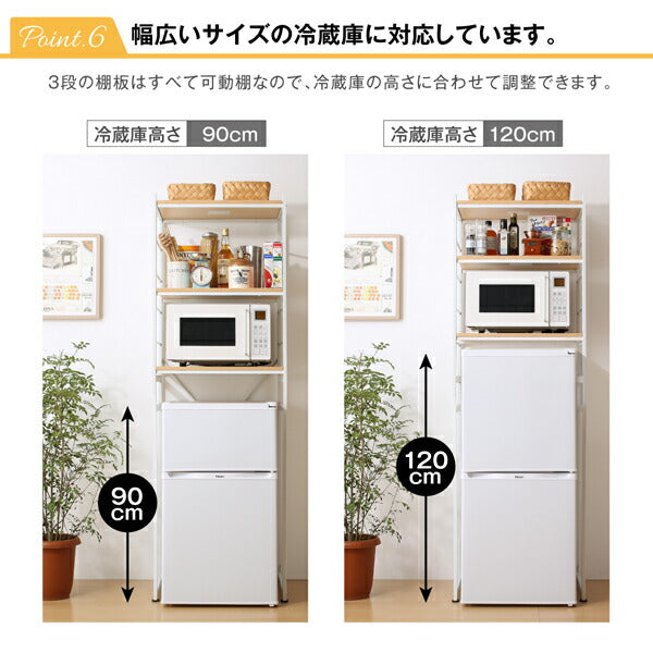 【新商品】冷蔵庫上のスペースを有効活用できる インテリアキッチンラック Prague プラハ 送料無料