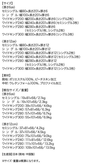 【新商品】豊富な6サイズ展開　厚さが選べる　寝心地も満足なひろびろファミリーマットレス ワイドK200 厚さ12cm 送料無料