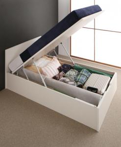 組立設置付 フラットヘッドコンセント付跳ね上げ収納ベッド Mulante ムランテ 薄型スタンダードボンネルコイルマットレス付き セミダブル 深さラージ 送料無料