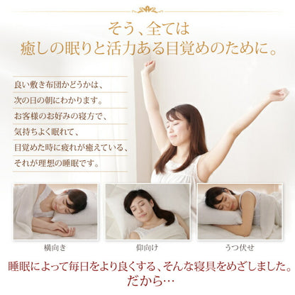 【新商品】テイジン V-Lap使用 日本製  朝の目覚めを考えた　腰にやさしい　高弾力四層敷き布団 ダブル 送料無料