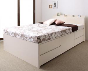 【新商品】組立設置付 長く使える棚・コンセント付国産頑丈チェスト収納ベッド Heracles ヘラクレス 薄型プレミアムポケットコイルマットレス付き ダブル 送料無料