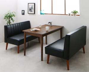 【新商品】組立設置付き モダンデザインレザーソファ リビングダイニングセット ZLIVE ジライブ 3点セット(テーブル+2Pソファ2脚) W115 送料無料