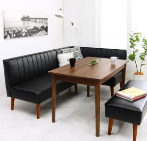 【新商品】組立設置付き モダンデザインレザーソファ リビングダイニングセット ZLIVE ジライブ 4点セット(テーブル+2Pソファ1脚+アームソファ1脚+ベンチ1脚) 右アーム W115 送料無料