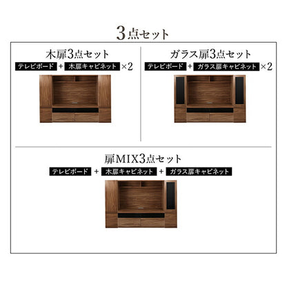 【新商品】ミドルタイプテレビボードシリーズ city sign シティサイン 2点セット(テレビボード+キャビネット) 木扉 送料無料