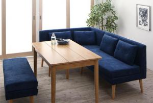 【新商品】組立設置付き 北欧デザインソファ リビングダイニングセット SLIVE スライブ 4点セット(テーブル＋2Pソファ1脚+アームソファ1脚+ベンチ1脚) 左アーム W115 送料無料