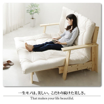 【新商品】素材と品質にこだわった セミダブル天然木すのこソファベッド LAXZERIA ラグゼリア ソファベッド フレーム＋布団セット 140cm 送料無料
