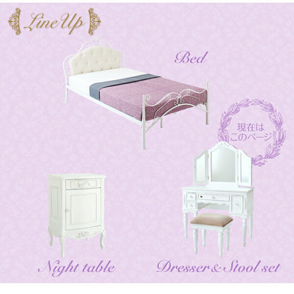 【新商品】オトナ女子にもぴったりなクラシカルプリンセスベッドシリーズ Couronne クロンヌ サイドテーブル W40 送料無料