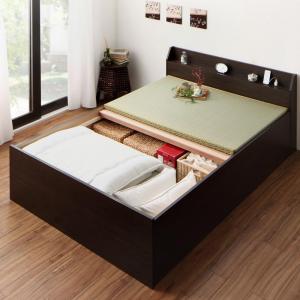 【新商品】お客様組立 布団が収納できる棚・コンセント付き畳ベッド い草畳 シングル 送料無料