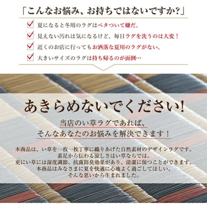 【新商品】掛川織国産デザインい草ラグ　 礎 いしずえ 不織布あり 191×250cm 送料無料